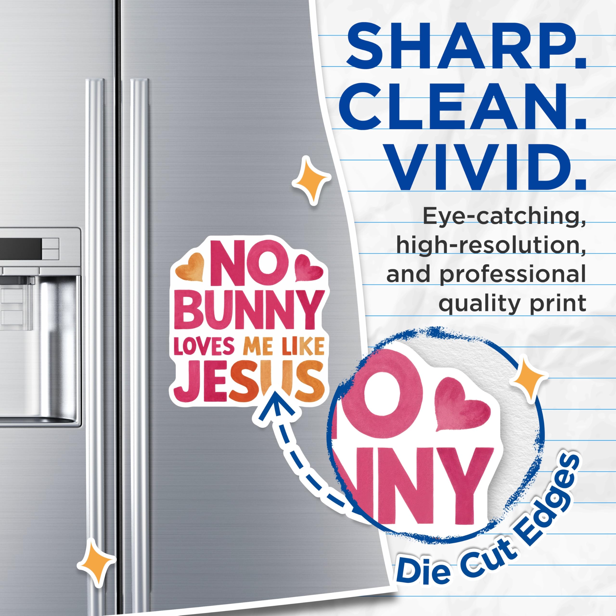 (2 Pack) Easter Jesus Magnets - Religious Fridge Decor - Christian Saying Magnet Set - 5" On Longest Side - Premium Magnet - for Cars, Refrigerators, Toolboxes, Lockers - Made in USA - MAG15713