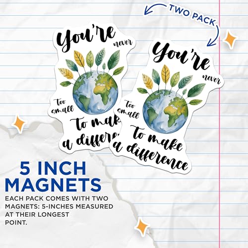 (2 Pack) Inspirational Quote Magnets - Environmental Activism - Encouraging Positive Change - 5" On Longest Side - for Cars, Fridges, Toolboxes - Made in USA - MAG7695