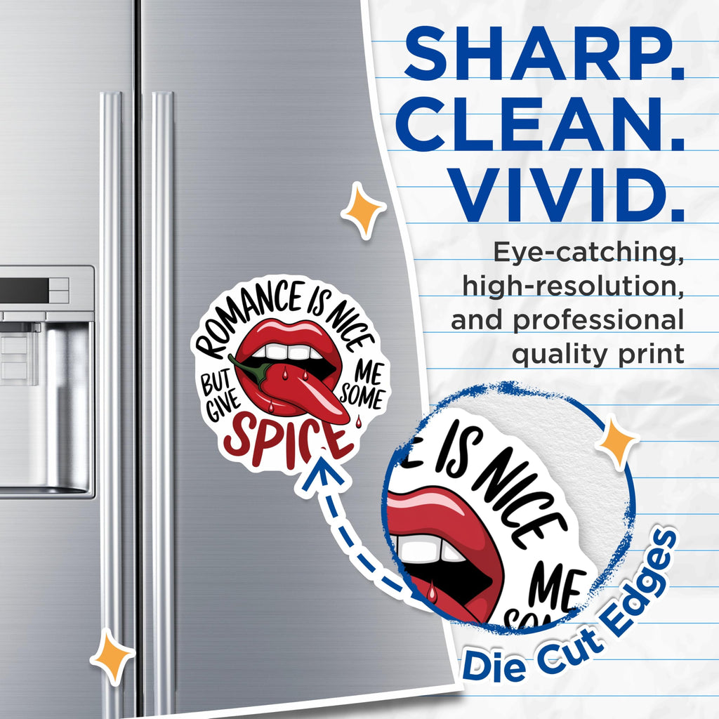 (2 Pack) Spicy Quote Magnets - Chili Pepper Lips Sassy Design - Funny Kitchen Refrigerator Decor Humor Statement - 5 Inches On Longest Side - Thick Durable Magnet - Made in USA - MAG28927