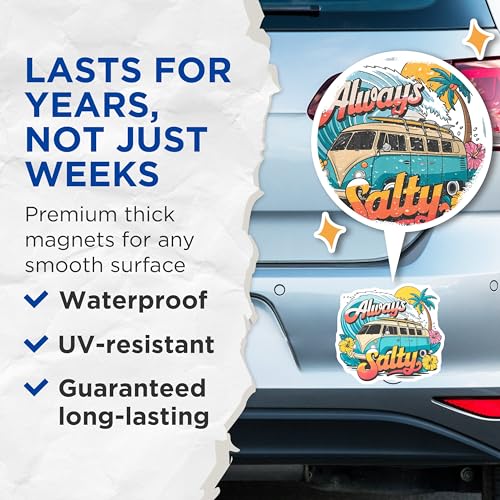 (2 Pack) Beach Life Magnet - Summer Vibes Decor - 5" On Longest Side - Sticks to Smooth Flat Surfaces - Made in USA - MAG9412