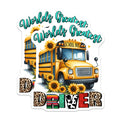 (2 Pack) World's Greatest School Bus Driver Magnets - School Bus Appreciation - Sunflower Leopard Print - Cow Serape Design - 5 Inches On Longest Side - Thick Durable Magnet - Made in USA - MAG36448