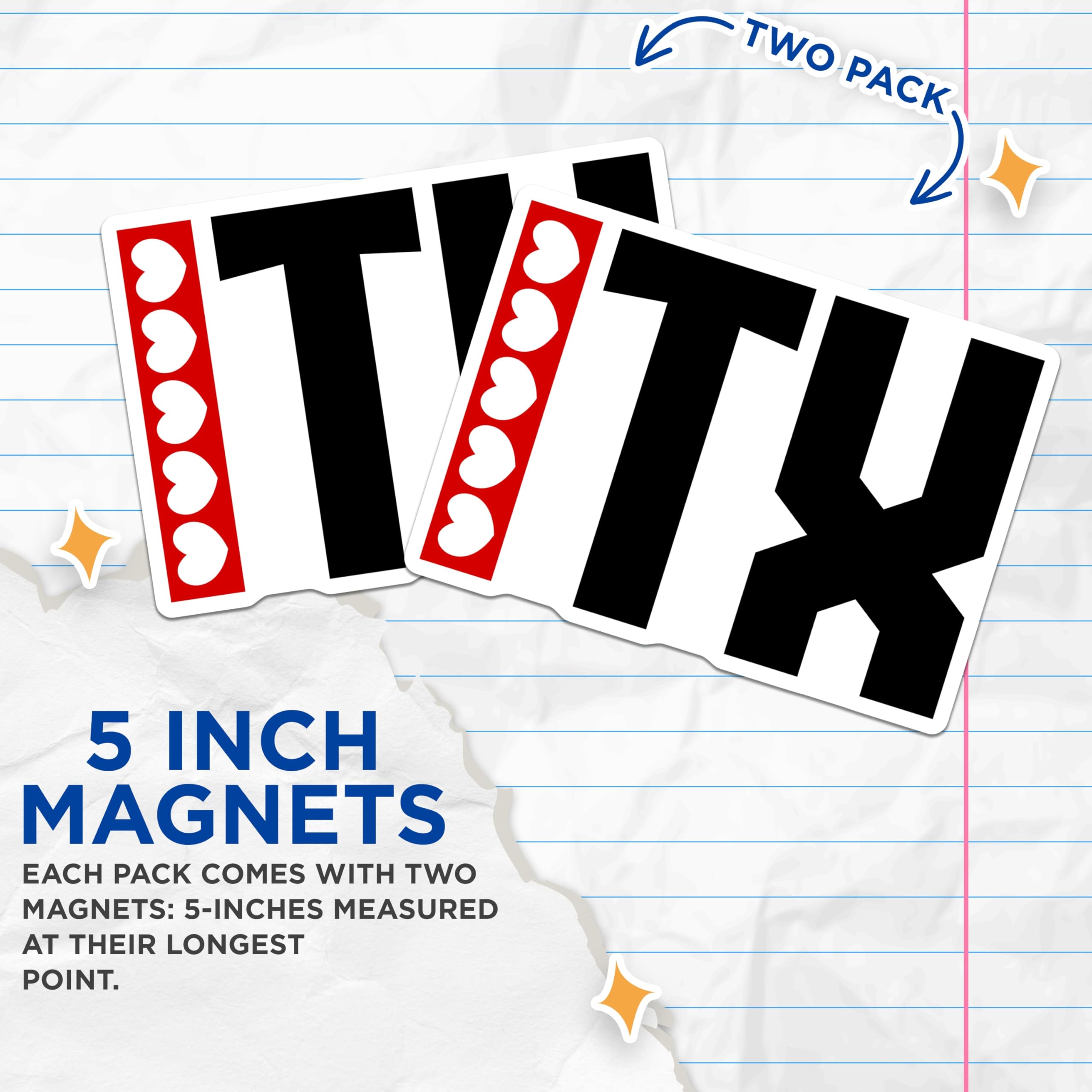 (2 Pack) ITH Acronym Magnets - ITH Hearts - Red White Heart Magnets - 5" On Longest Side - Premium Magnet - for Cars, Refrigerators, Toolboxes, Lockers - Made in USA - MAG18911