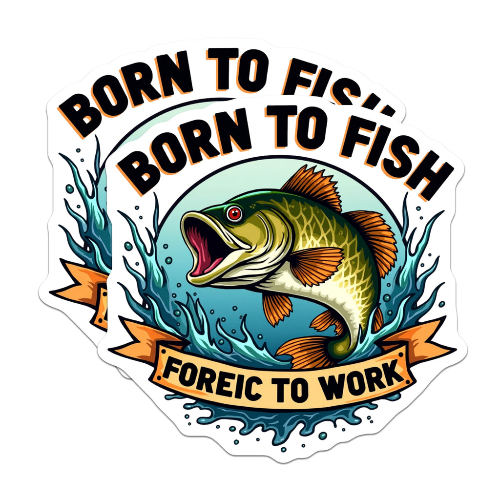 (2 Pack) Born to Fish Magnets - Funny Fisherman Refrigerator Decor - Bass Fishing Present for Dad - 5 Inches On Longest Side - Thick Durable Magnet - Made in USA - MAG38312