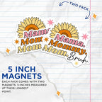 (2 Pack) Mama Mommy Mom Bruh Magnets - Mother's Day Decor - Inspirational Mother Magnets - Funny Parent Quotes - 5" On Longest Side - for Cars, Fridges, Toolboxes - Made in USA - MAG5621