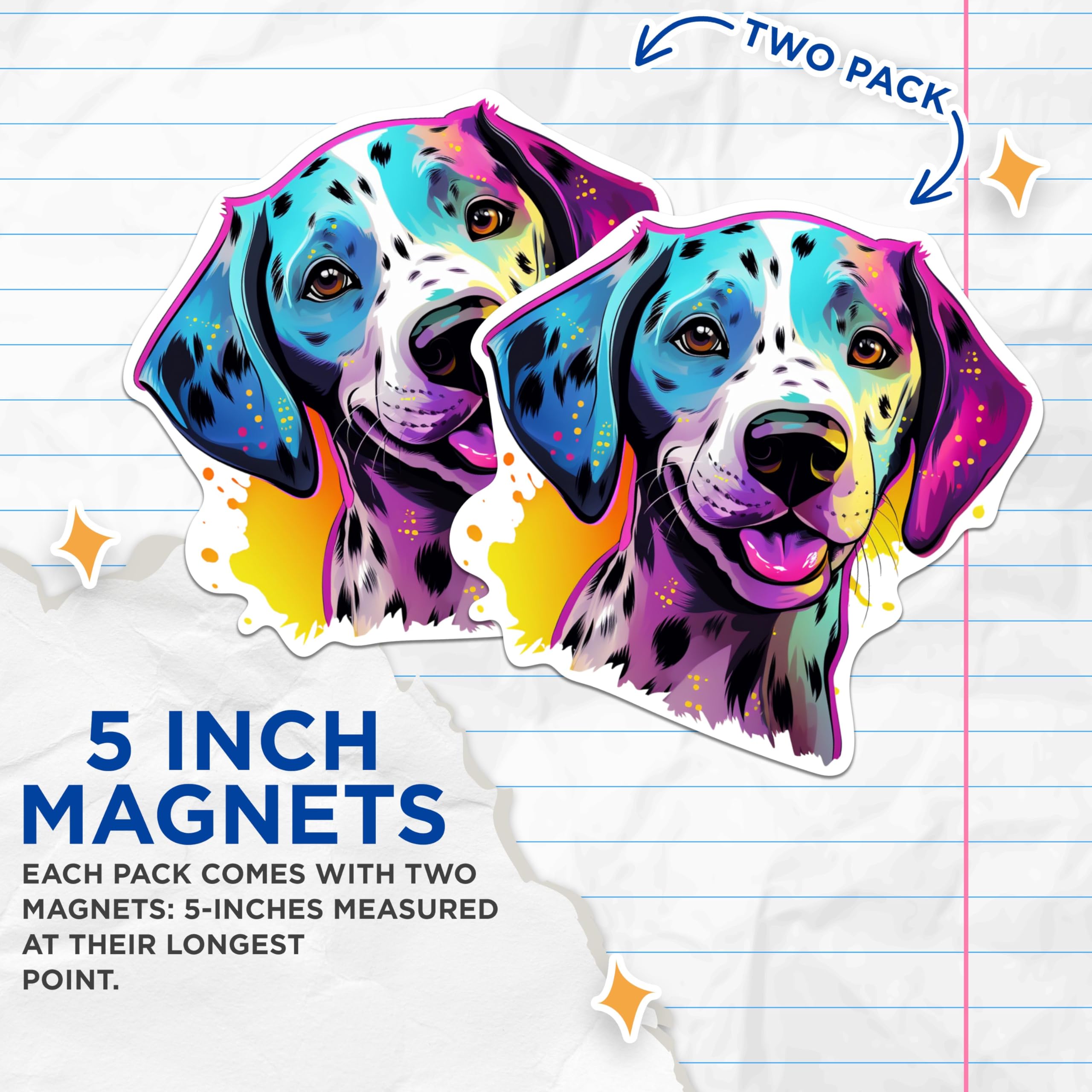 (2 Pack) Dalmatian Dog Breed Magnets - 5 Inches On Longest Side - Choose from Over 100 Dog Breeds - for Cars, Refrigerators, Toolboxes - Made in USA - MAG1845