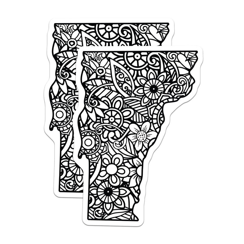 (2 Pack) Vermont State Art Magnets - Floral Vermont Home Decor - Vermont Travel Souvenir - 5" On Longest Side - Premium Magnet - for Cars, Refrigerators, Toolboxes, Lockers - Made in USA - MAG18594