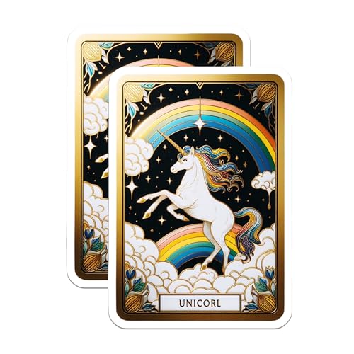 (2 Pack) Unicorn Art Magnet - Fantasy Decor - 5" On Longest Side - Sticks to Smooth Flat Surfaces - Made in USA - MAG10156