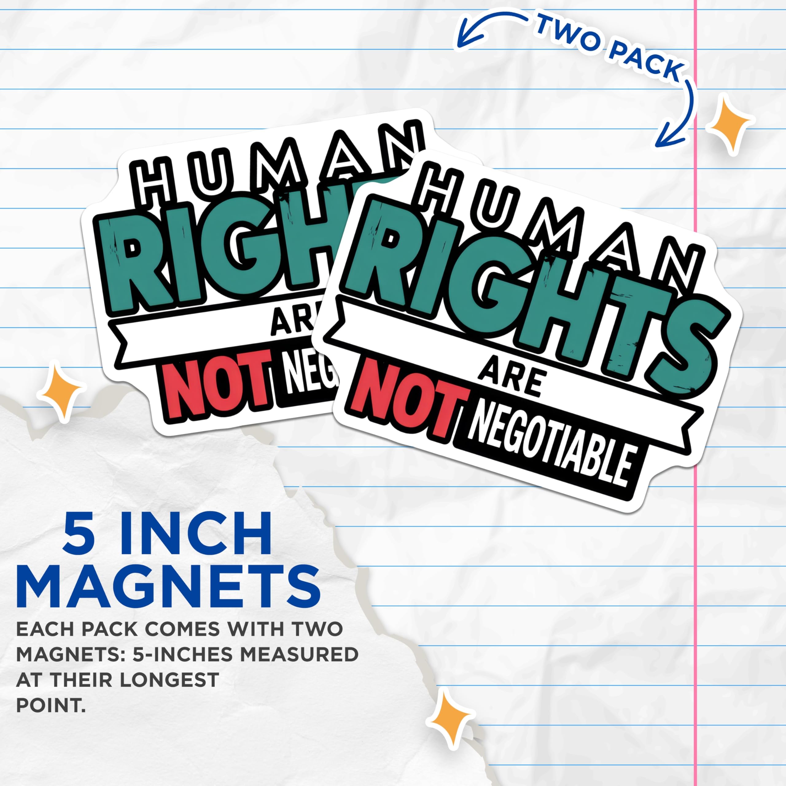 (2 Pack) Human Rights Magnets - Social Justice - Equality Matters - 5" On Longest Side - Premium Magnet - for Cars, Refrigerators, Toolboxes, Lockers - Made in USA - MAG15031
