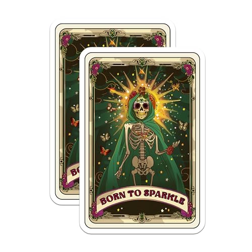 (2 Pack) Born to Sparkle Magnets - Skull Art Magnet - Unique Skeleton DÃƒÂ©cor - 5" On Longest Side - for Cars, Fridges, Toolboxes - Made in USA - MAG3928