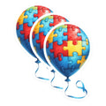 (3 Pack) Autism Awareness Decals - Puzzle Piece Balloon - Neurodiversity Decal- 3 Inches On Longest Side - Easy Peel & Apply - Made in USA - 3MCS5813