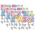 (3 Pack) Its All A Mess Decals - Messy Life - Funny Mom Decal - 3 Inches On Longest Side - Easy Peel & Apply - Made in USA - 3MCS7875