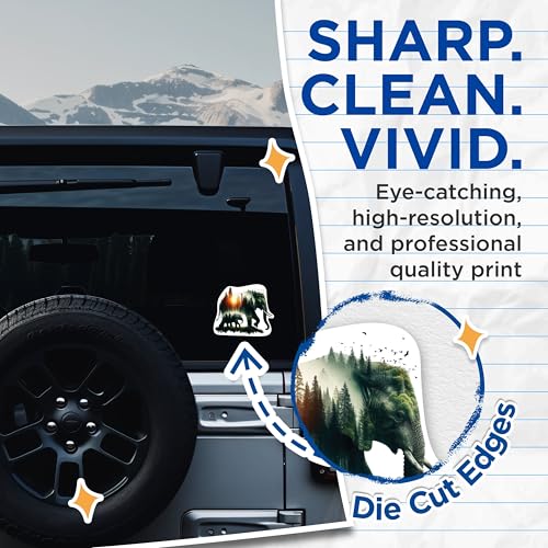(2 Packs) Elephants with Nature Stickers - Outdoorsman Nature Lover Decals - 5 Inches On Longest Side - Premium Vinyl Decal - Sticks to Any Smooth Flat Surface - Made in USA - BMCS2276