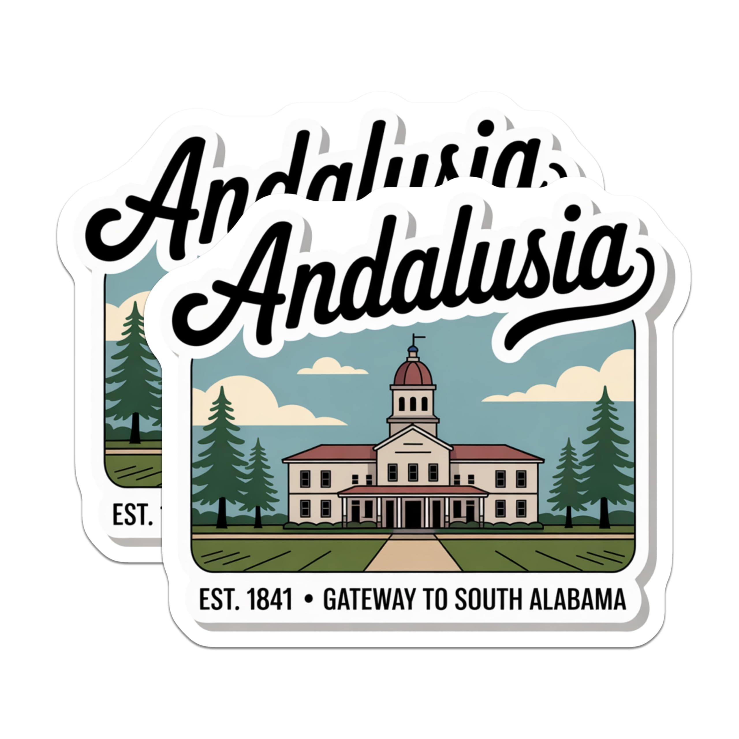 (2 Pack) Andalusia Magnets - Alabama Travel Souvenir - South Alabama Decor - 5" On Longest Side - Premium Magnet - for Cars, Refrigerators, Toolboxes, Lockers - Made in USA - MAG17823