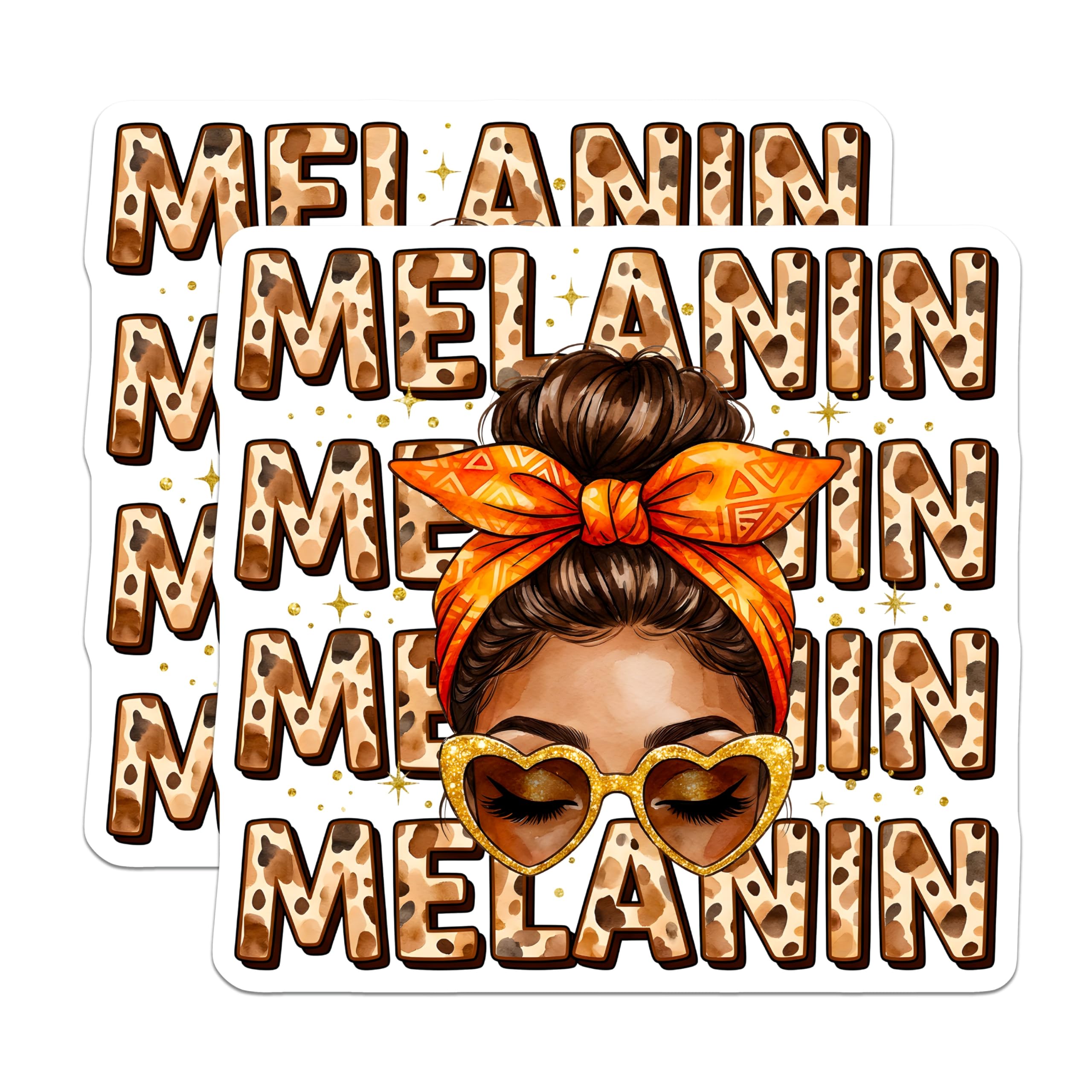 (2 Pack) Melanin Queen Magnets - Black Woman Art - Empowering Affirmation Decor - 5 Inches On Longest Side - Thick Durable Magnet - Made in USA - MAG30249