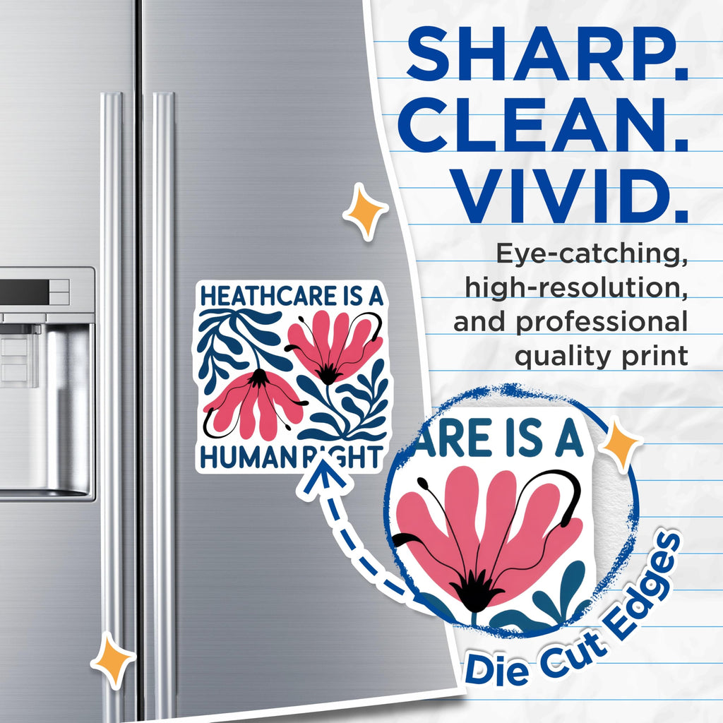 (2 Pack) Human Rights Magnet - Healthcare Magnet - Floral Art Magnets - 5" On Longest Side - Premium Magnet - for Cars, Refrigerators, Toolboxes, Lockers - Made in USA - MAG15607