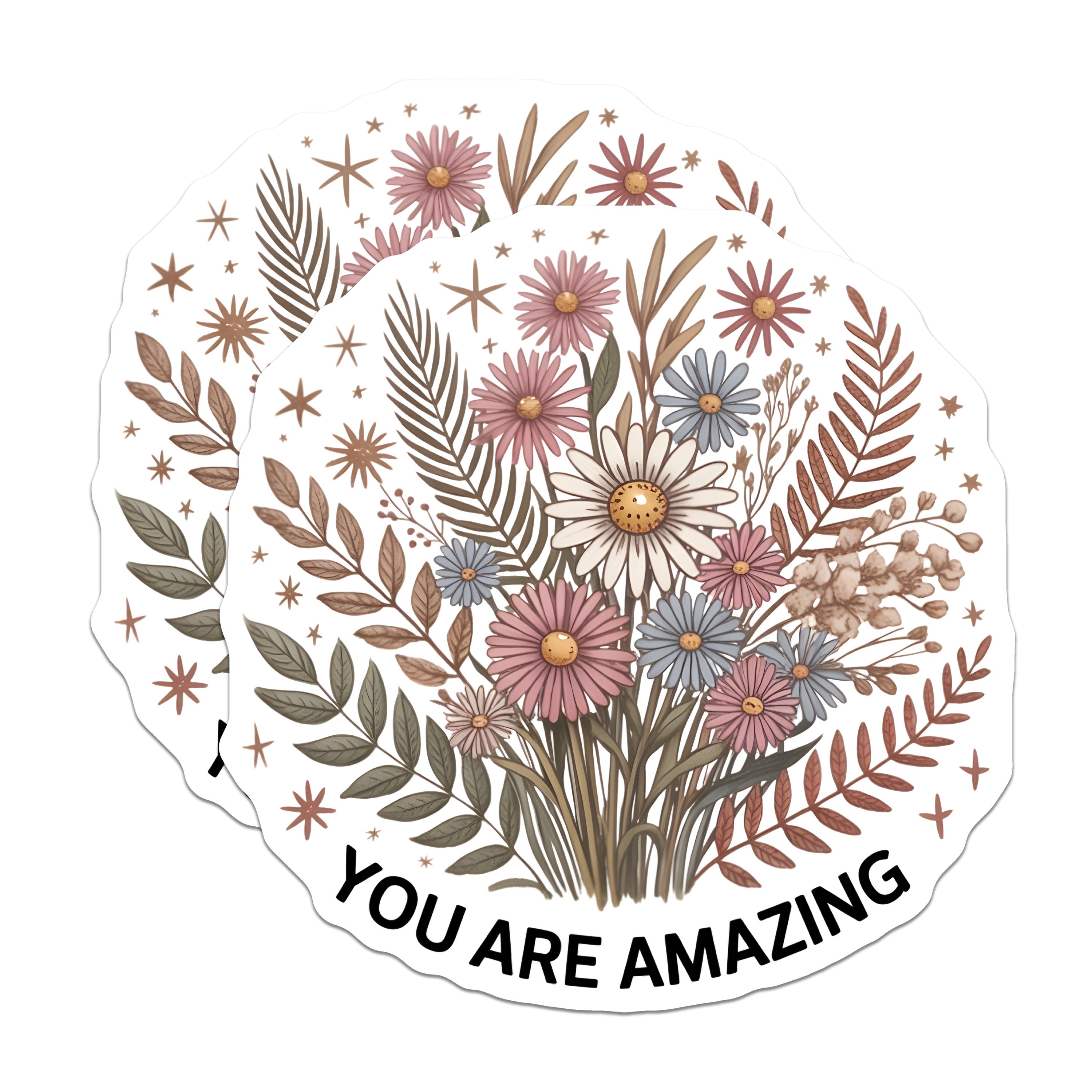 (2 Pack) You are Amazing Magnets - Boho Floral Decor - Inspirational Saying Home Accent - 5 Inches On Longest Side - Thick Durable Magnet - Made in USA - MAG38082