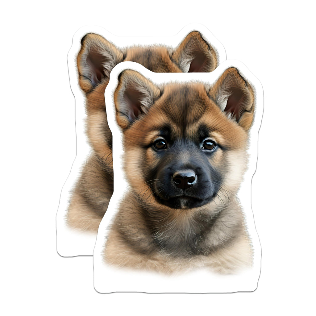 (2 Pack) Cute German Shepherd Puppy Magnets - Dog Mom Present - Animal Lover Decor - 5 Inches On Longest Side - Thick Durable Magnet - Made in USA - MAG28986