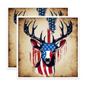 (2 Pack) American Flag Deer Magnets - Patriotic Rustic Wildlife Decor - USA Independence Day Home Display Accent - 5 Inches On Longest Side - Thick Durable Magnet - Made in USA - MAG19630