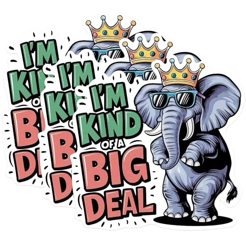 (3 Pack) Elephant Decals - Cool Elephant Laptop Decal - Funny Saying Animal Decal - 3 Inches On Longest Side - Easy Peel & Apply - Made in USA - 3MCS0920