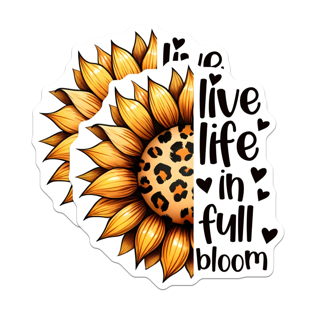 (2 Pack) Live Life in Full Bloom Magnets - Inspirational Home Decor - 5" On Longest Side - for Cars, Fridges, Toolboxes - Made in USA - MAG7980