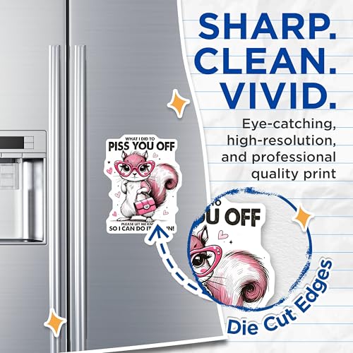 (2 Pack) What I Did to Piss You Off Magnets - Funny Squirrel - Humorous Cartoon Magnet - Sarcastic Animal Magnets - 5" On Longest Side - for Cars, Fridges, Toolboxes - Made in USA - MAG3692