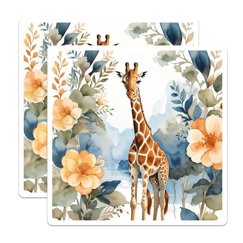 (2 Pack) Giraffe Magnets Magnets - Unique Home Decor - Nursery Decorations - 5" On Longest Side - Made in USA - Sticks to Refrigerators & Metal Surfaces - MAG8686