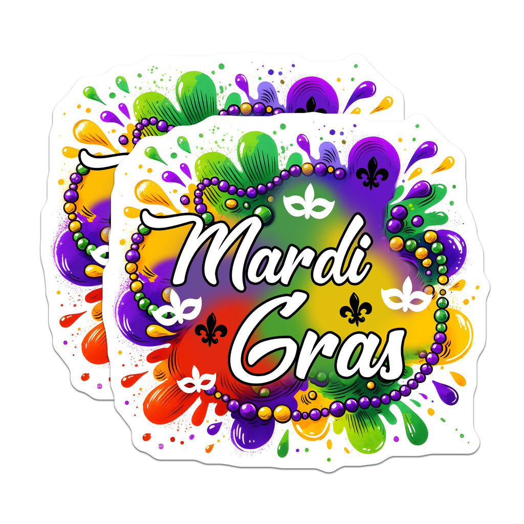 (2 Pack) Mardi Gras Magnets - New Orleans Decor - Fat Tuesday Celebration Souvenir - Carnival Party Favor Refrigerator Accessories - 5" - Thick Durable Magnet - Made in USA - MAG39532