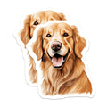(2 Pack) Golden Retriever Magnets - Happy Dog Art - Pet Lover Decor - Dog Mom Dad Fridge Accessory - 5 Inches On Longest Side - Thick Durable Magnet - Made in USA - MAG27869