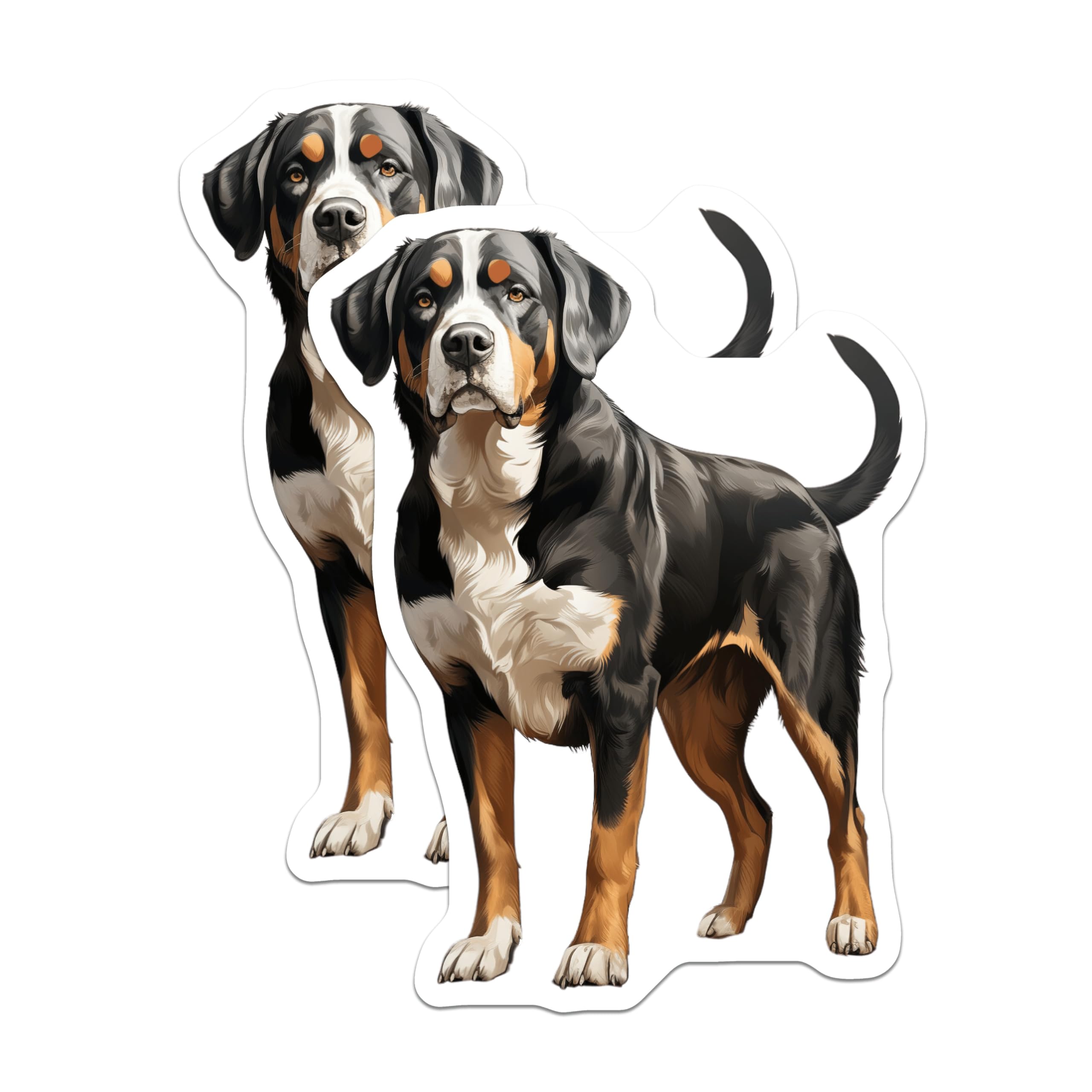 (2 Pack) Greater Swiss Mountain Dog Magnets - Swissy Pet Lover Decor - Large Breed Dog Mom Dad Home Accessory - 5 Inches On Longest Side - Thick Durable Magnet - Made in USA - MAG28729
