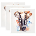(3 Pack) Elephant Art Decals - Watercolor Animal Decal - Laptop Decal - Nursery Decor - 3 Inches On Longest Side - Easy Peel & Apply - Made in USA - 3MCS7448