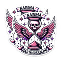 (2 Pack) Karma No Deadline Magnets - Skull Hourglass Art - Spiritual Reminders - 5" On Longest Side - Premium Magnet - for Cars, Refrigerators, Toolboxes, Lockers - Made in USA - MAG15275