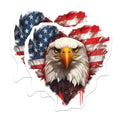 (2 Pack) Majestic Bald Eagle Head Magnets - USA Flag Heart Design - Patriotic American Pride Refrigerator Magnet Set - 5 Inches On Longest Side - Thick Durable Magnet - Made in USA - MAG20311