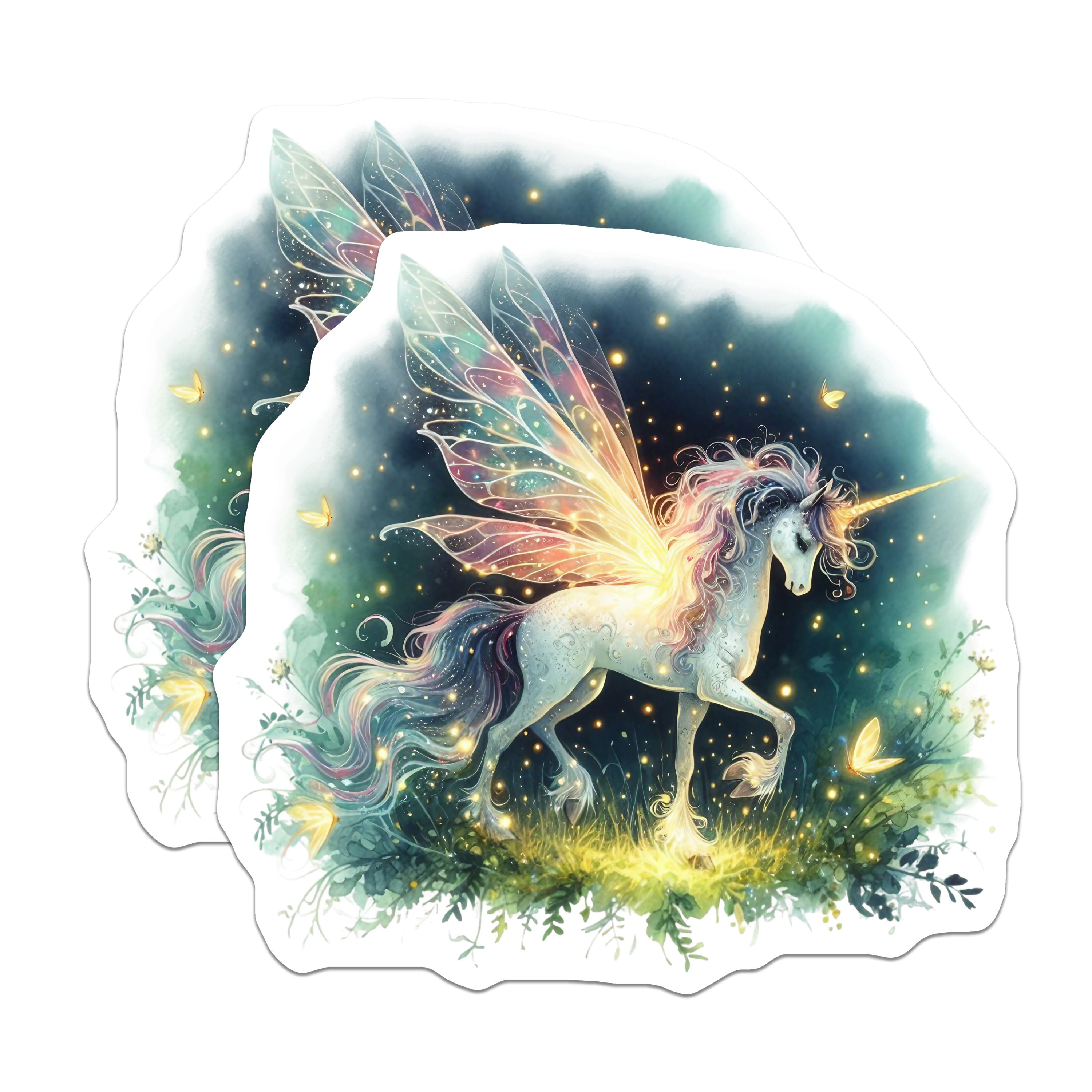 (2 Pack) Magical Unicorn Magnets - Fantasy Creature - Whimsical Refrigerator Decor - 5 Inches On Longest Side - Thick Durable Magnet - Made in USA - MAG39187