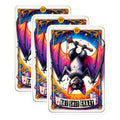 (3 Pack) Bat Shit Crazy Decals - Gothic Bat Art - Funny Decal - 3 Inches On Longest Side - Easy Peel & Apply - Made in USA - 3MCS0277