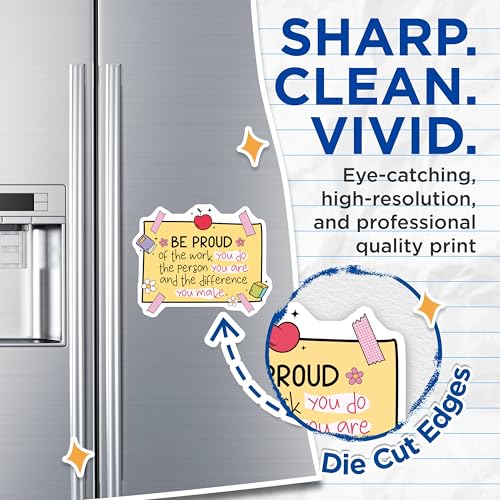 (2 Pack) Be Proud Magnets - Inspirational Quote - Motivational Sign Magnet - Positive Thinking Magnet - 5" On Longest Side - for Cars, Fridges, Toolboxes - Made in USA - MAG4434