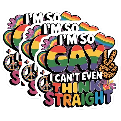 (3 Pack) Gay Pride Decals - LGBTQ Stickers - Rainbow Heart Decals - 3 Inches On Longest Side - Easy Peel & Apply - Made in USA - 3MCS7673