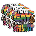 (3 Pack) Gay Pride Decals - LGBTQ Stickers - Rainbow Heart Decals - 3 Inches On Longest Side - Easy Peel & Apply - Made in USA - 3MCS7673