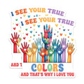 (2 Pack) Pride Stickers - Puzzle Pieces Stickers - Autism Awareness Stickers - 5" On Longest Side - Sticks to Any Smooth Flat Surface - Made in USA - BMCS3206