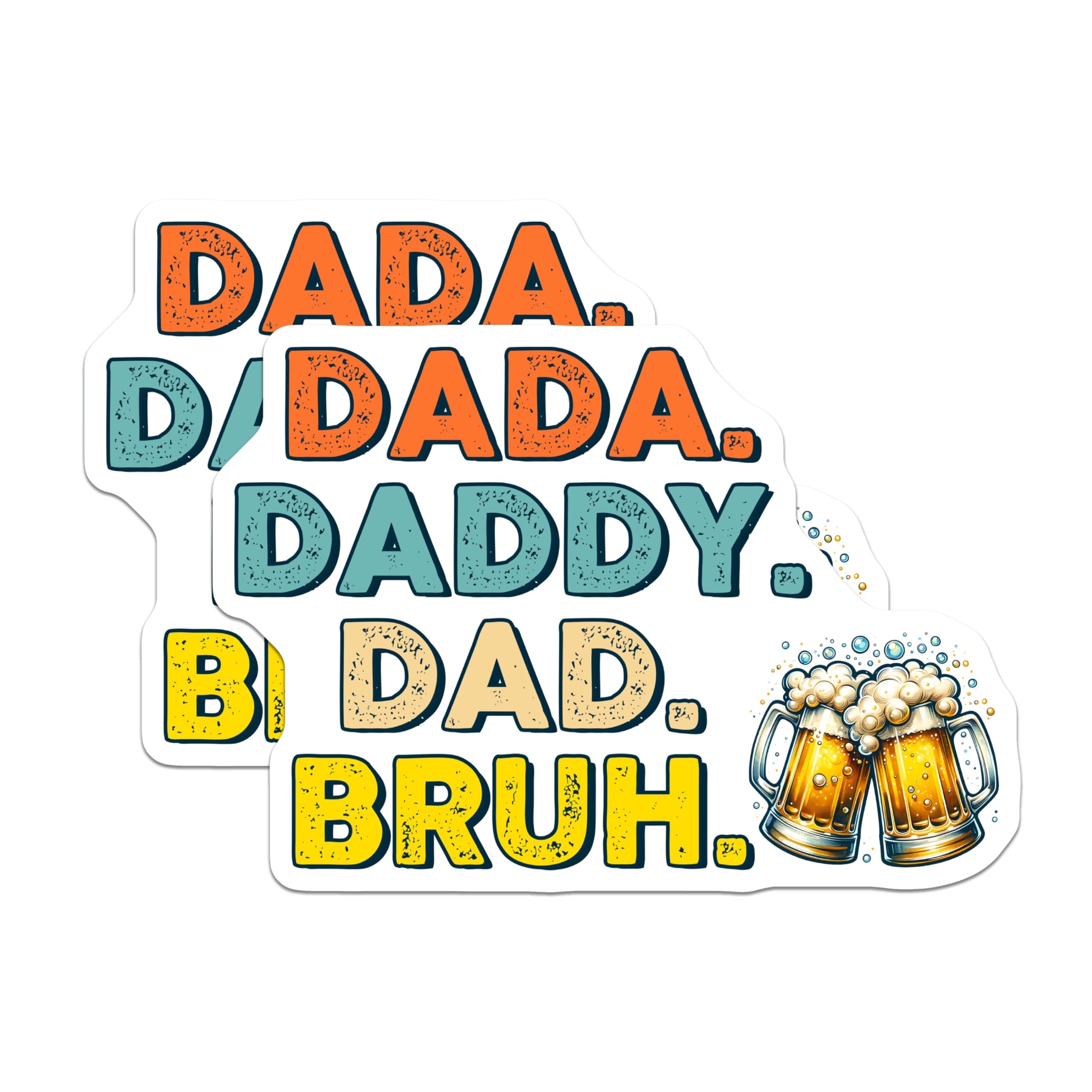 (2 Pack) Dada Daddy Dad Bruh Magnets - 5" On Longest Side - for Cars, Fridges, Toolboxes - Made in USA - MAG7488