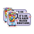 (2 Pack) Mixed Emotions Quote Stickers - Funny Blender Quote Stickers - Cute Smiley Face Decals - 5" On Longest Side - Sticks to Any Smooth Flat Surface - Made in USA - BMCS3252
