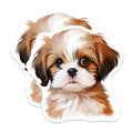 (2 Pack) Cute Puppy Magnets - Adorable Shih Tzu Dog - Refrigerator Locker Decor - 5 Inches On Longest Side - Thick Durable Magnet - Made in USA - MAG28946