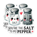 (2 Pack) Salt and Pepper Couple Magnets - Funny Kitchen Magnets - Cute Salt and Pepper Shakers - 5" On Longest Side - for Cars, Refrigerators, Toolboxes, Lockers - Made in USA MAG3559