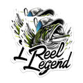 (2 Pack) Reel Legend Stickers - Fishing Enthusiast Stickers - Outdoor Adventure Stickers - 5" On Longest Side - Sticks to Any Smooth Flat Surface - Made in USA - BMCS3555