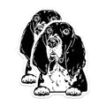 (2 Pack) Basset Hound Dog Stickers - Animal Lover Stickers - Cute Puppy Stickers for Laptops Cars - 5" On Longest Side - Sticks to Smooth Flat Surfaces - Made in USA - BMCS4038