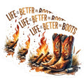 (3 Pack) Cowboy Boots Decals - Life is Better in Boots - Country Western Decal- 3 Inches On Longest Side - Easy Peel & Apply - Made in USA - 3MCS5702