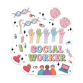 (2 Pack) Social Worker Magnets - Mental Health Support - Community Advocate Appreciation - 5 Inches On Longest Side - Thick Durable Magnet - Made in USA - MAG39402