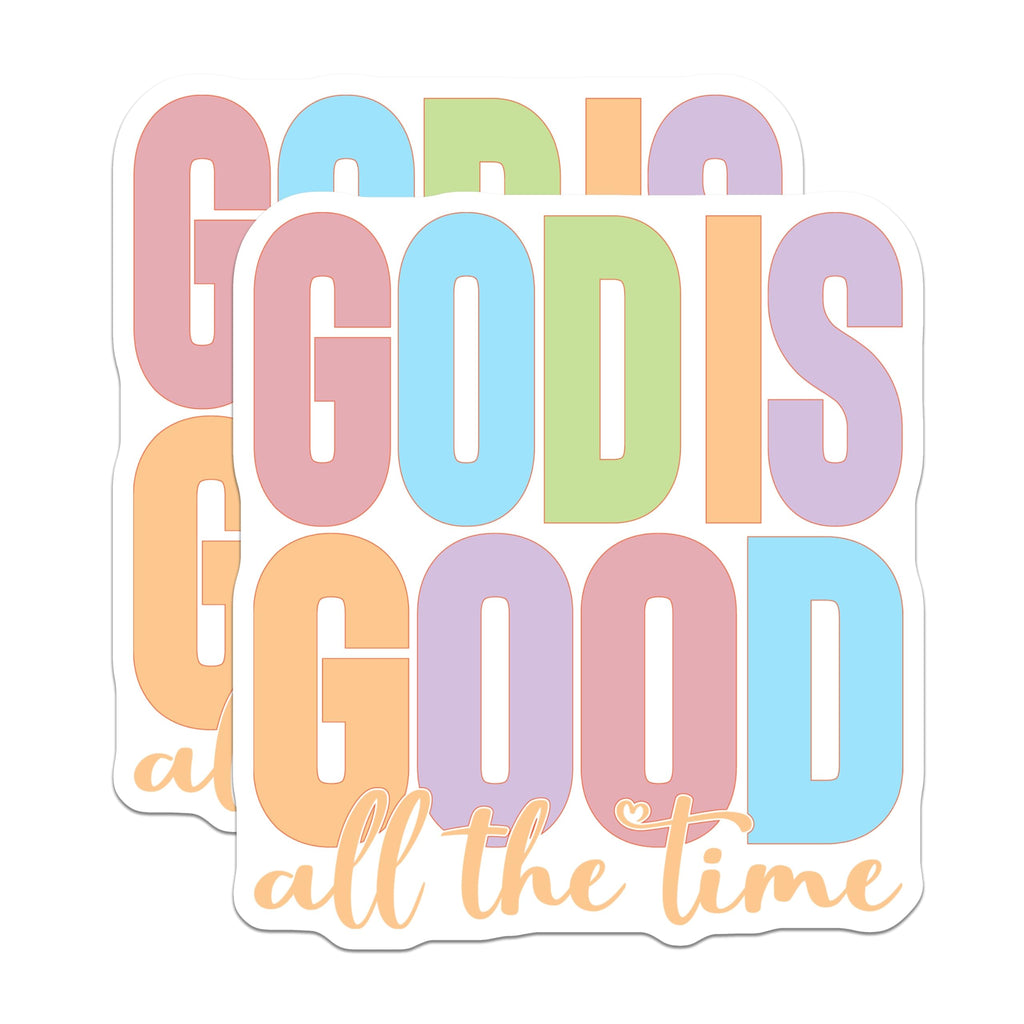 (2 Pack) God is Good All The Time Magnets - Christian Affirmation - Inspirational Religious Decor - 5 Inches On Longest Side - Thick Durable Magnet - Made in USA - MAG28707