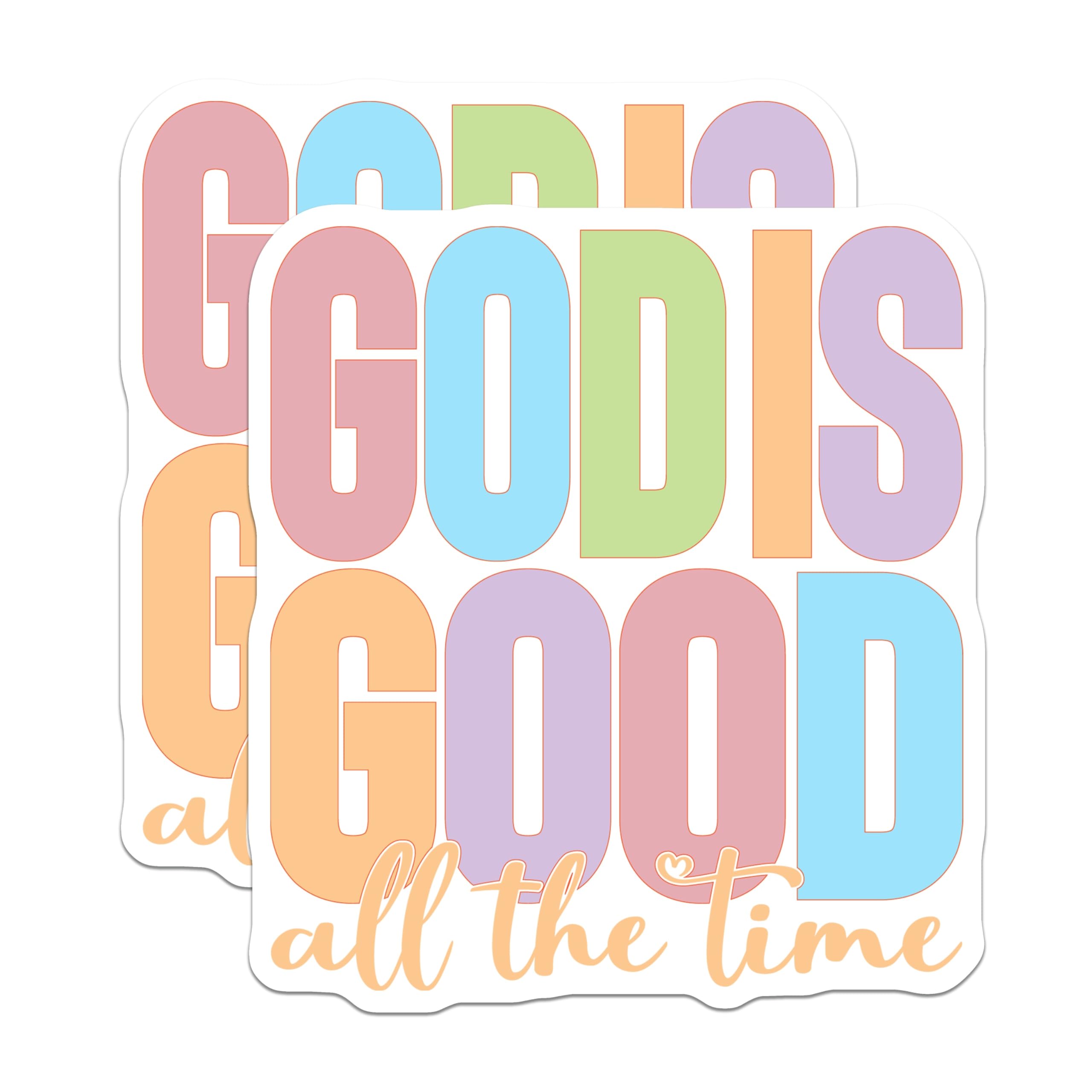 (2 Pack) God is Good All The Time Magnets - Christian Affirmation - Inspirational Religious Decor - 5 Inches On Longest Side - Thick Durable Magnet - Made in USA - MAG28707