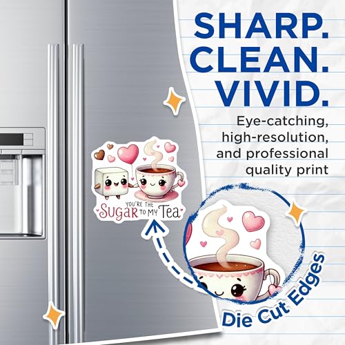 (2 Pack) Cute Tea Party Magnets - Adorable Coffee Lover Magnets - Heartwarming Sweet Message Magnets - 5" On Longest Side - for Cars, Refrigerators, Toolboxes, Lockers - Made in USA MAG3569