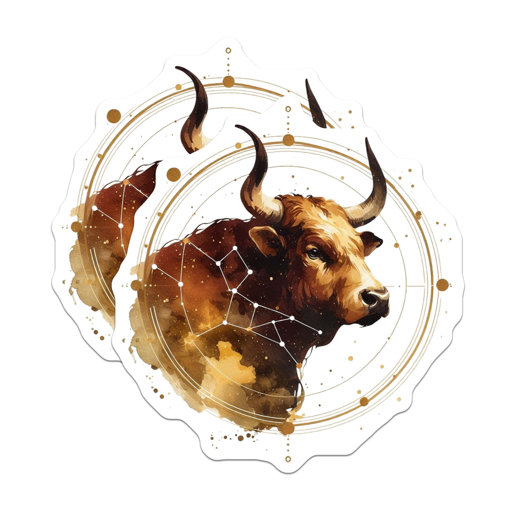 (2 Pack) Taurus Zodiac Magnets - Bull Astrology Sign Decor - Celestial Art Magnet - 5" On Longest Side - Premium Magnet - for Cars, Refrigerators, Toolboxes, Lockers - Made in USA - MAG16086